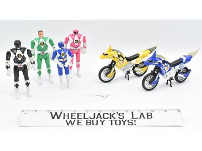 Power Rangers Lot of 4 Figures and 2 Vehicles Bandai Vintage
