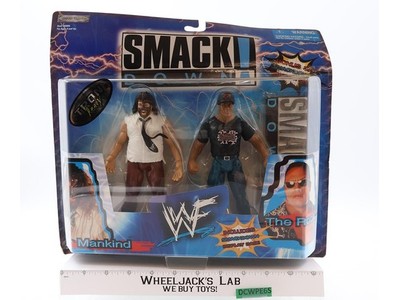Mankind The Rock Smack Down Tron Ready Bonus Base WWF 2000 Jakks NEW Figure