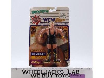 Sid Vicious WCW Wrestlign Bend-Ems 1990 JusToys Action Figure NEW SEALED