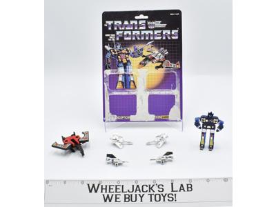 Laserbeak &amp; Frenzy 1984 W CARDBACK Vintage Hasbro G1 Transformers Action Figure