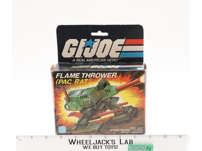 Flame Thrower Pac Rat Complete W/Box GI Joe 1983 Hasbro Action Figure Vehicle