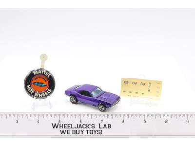 Custom Camaro Purple 1968 Hot Wheels Mattel Vtg Redline w/ Button