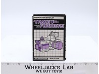 Reflector Action Figure Instruction Manual Booklet 1985 Hasbro G1 Transformers