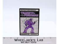 Mindwipe Instruction Manual Booklet Action Figure 1986 Hasbro G1 Transformers