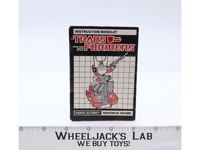 Rodimus Prime Action Figure Instruction Manual Booklet 1986 G1 Transformers