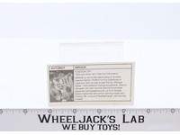 Mirage Mail Away Tech Spec 1986 G1 Transformers Vintage Hasbro RARE
