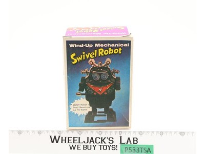No. 1178 Wind-Up Mechanical Swivel Robot W/ Box Hong Kong 4" Vintage Robot