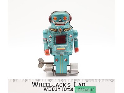 Mechanical Mighty Robot 1960s Noguchi Japan Vintage Wind-Up Tin Litho Toy