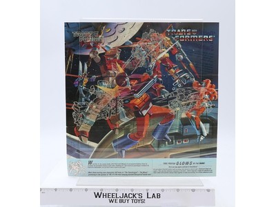 Rodimus Prime Insert Poster Glow In The Dark 1986 G1 Transformers Vintage