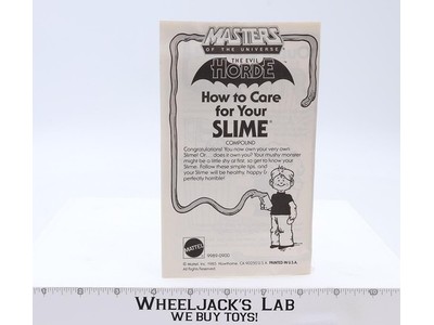 How To Care For Your Slime Instructions Insert The Evil Horde Playset 1985