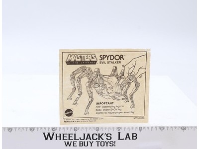 Spydor Evil Stalker Instructions Mattel 1985 Vintage
