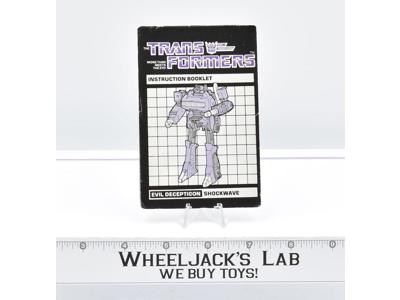 Shockwave Action Figure Robot Instruction Manual 1985 Hasbro G1 Transformers