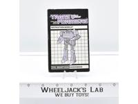 Shockwave Action Figure Robot Instruction Manual 1985 Hasbro G1 Transformers