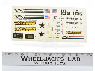 Vindicator Complete Original Sticker Sheet 1987 Hasbro Vintage Gi Joe