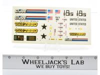 Vindicator Complete Original Sticker Sheet 1987 Hasbro Vintage Gi Joe