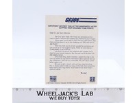GI Joe Mail Away Flagg Extra Points Letter Hasbro 1984 Vintage
