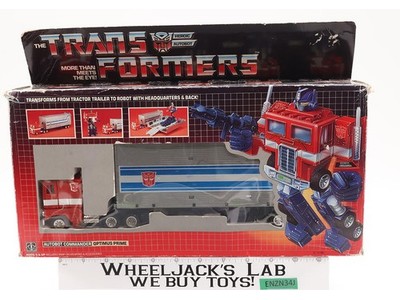 Optimus Prime METAL GRAY BLOATED W/Box & Insert COMPLETE 1984 G1 Transformers