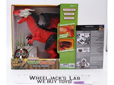 Remote Control Wild World Roaring Dragon Walks Flaps Wings Vapor Light Up NEW