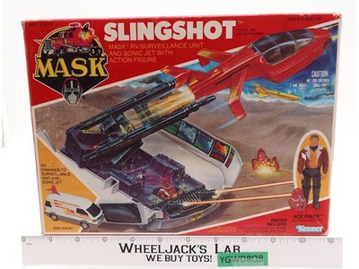 Slingshot W/Ace Riker 100% Complete W/Box & Insert M.A.S.K. 1985 Kenner Figure