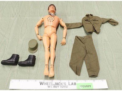 GI Joe Talking Man of Action Flocked Brown Hair 12" Complete 1970 Hasbro Figure