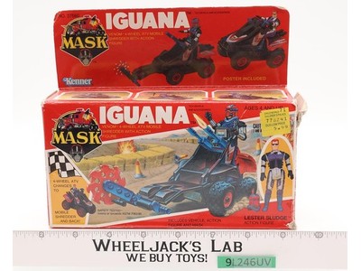 Iguana W/ Lester Sludge 100% Complete W/Box M.A.S.K. 1985 Kenner Figure Vehicle