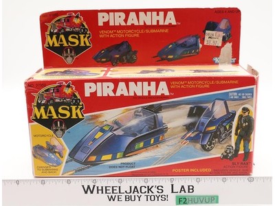 Piranha W/ Sly Rax 100% Complete W/Box M.A.S.K. Kenner 1985 Action Figure