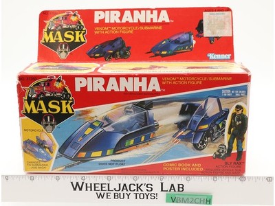 Piranha W/ Sly Rax 100% Complete W/Box M.A.S.K. Kenner 1985 Action Figure