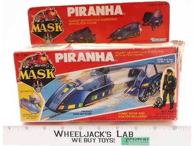 Piranha W/ Sly Rax 100% Complete W/Box M.A.S.K. Kenner 1985 Action Figure