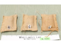 3-pc Lot Combat Sandbags Tagged Japan GI Joe Action Soldier 1964 Accessory Set