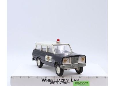 Hi-Way Patrol Jeep Wagoneer Black & White Pressed Steel 1960s Tonka Vintage Toy