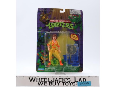 April O'Neil Orange Stripes W/ Coin Turtles TMNT 1993 Playmates Vintage NEW MOSC
