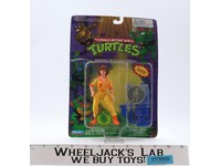 April O'Neil Orange Stripes W/ Coin Turtles TMNT 1993 Playmates Vintage NEW MOSC