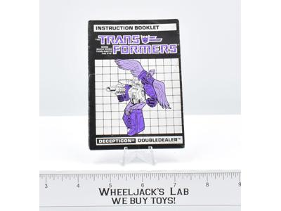 Doubledealer Action Figure Instruction Manual Booklet 1988 G1 Transformers