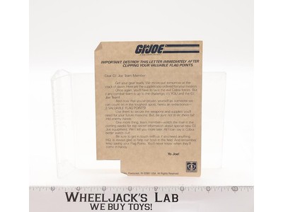 GI Joe Mail Away Flagg Extra Points Letter Hasbro 1984 Vintage
