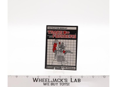 Ultra Magnus Instructions Manual Booklet 1986 Vintage Hasbro G1 Transformers
