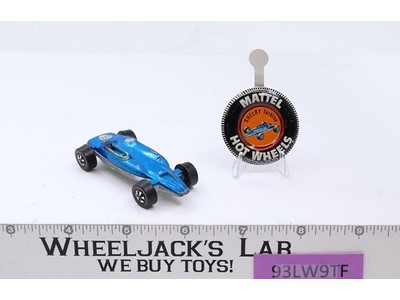 Shelby Turbine Blue 1969 Redline Hot Wheels Mattel Vintage RL w/ Button