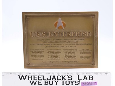 USS Enterprise NCC-1701-D Star Trek Commissioning Plaque 1992 Franklin Mint