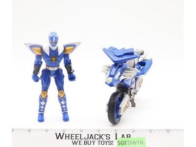 Blue Hovercraft Cycle & Ranger Power Rangers Dino Thunder 2004 Bandai Vehicles