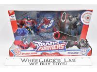Optimus Prime Megatron w DVD Deluxe Animated NEW MISB Hasbro Transformers 2007
