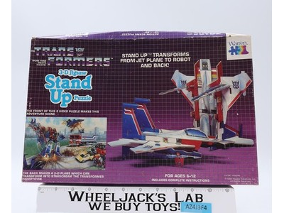StarscreamTransformers 3-D Jigsaw Stand Up Puzzle 1984 Hasbro Warren