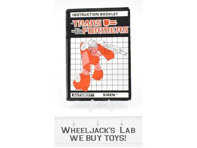 Siren Action Figure Instruction Booklet Manual 1988 Vintage G1 Transformers