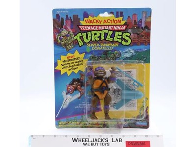 Sewer-Swimmin' Donatello Wacky Action TMNT 1990 Playmates NEW MOSC SEALED