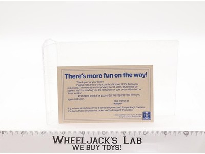 There's More Fun on the Way Partial Shipment Notice G.I. Joe Hasbro 1985 Vintage