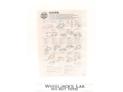 MASK M.A.S.K. Raven Instruction Manual Booklet Poster Kenner EURO