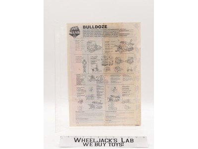 MASK M.A.S.K. Bulldoze Instruction Manual Booklet Poster Kenner EURO