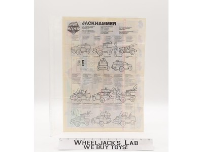 MASK M.A.S.K. Jackhammer Instruction Manual Booklet Poster Kenner EURO