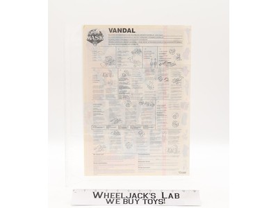 MASK M.A.S.K. Vandal Instruction Manual Booklet Poster Kenner EURO