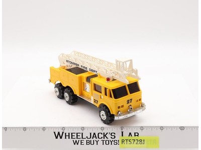 Stomper Fire Dept. YELLOW Ladder Tower #27 Fire Truck 1980's Vtg WORKS!