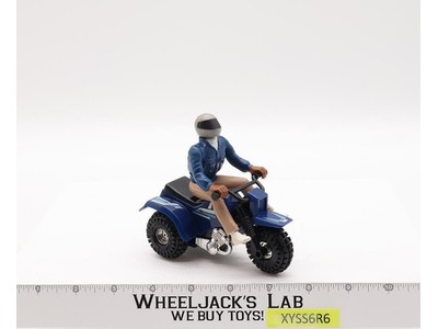 STOMPER Schaper 3-Wheeler ATC ATV Blue Cycle w/ Rider 1980's Battery Op WORKS