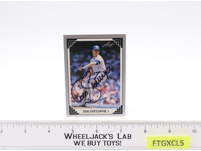 #227 Todd Stottlemyre Toronto Blue Jays 1991 Leaf AUTOGRAPHED Baseball Card